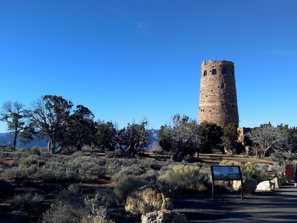 The Desert view drive watchtower